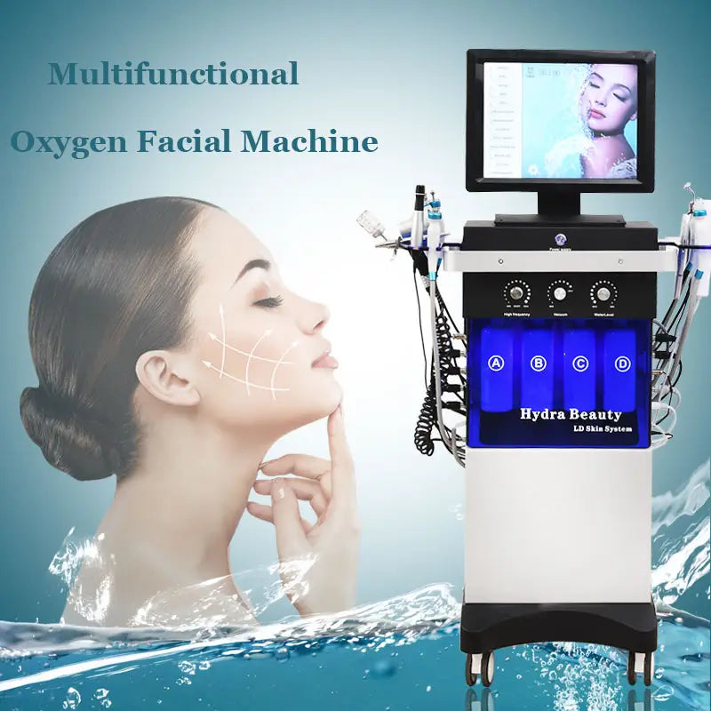 an image of a woman in the water with a facial machine