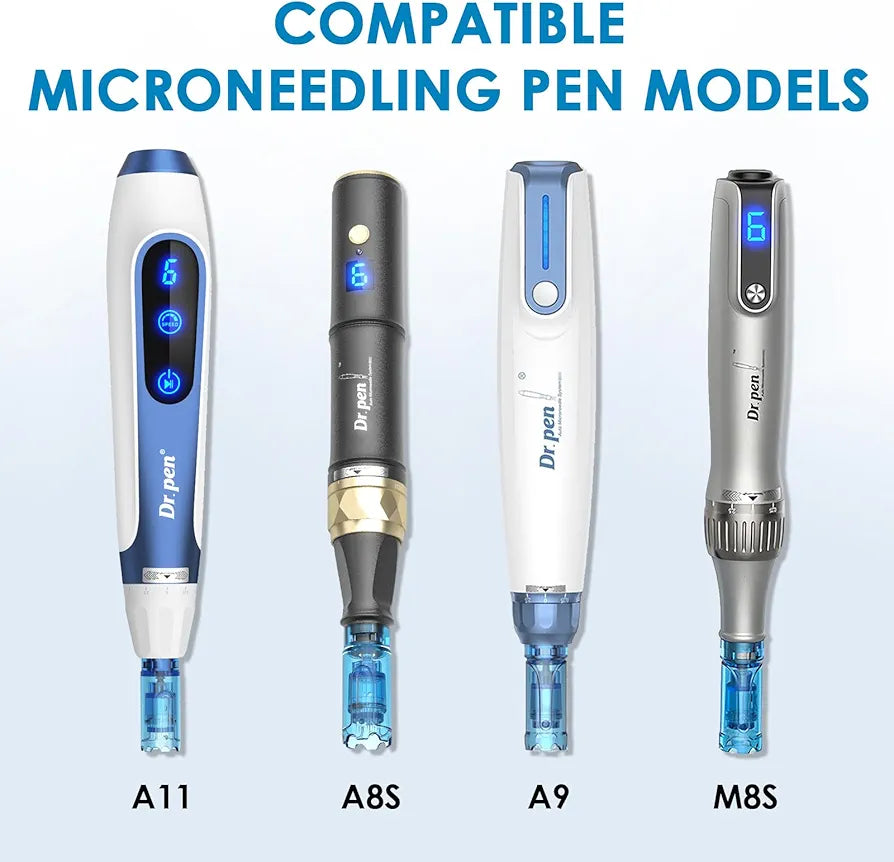 Various microneedling pen models compatible with the 12 Pin Dr.pen A11, showcasing the range of devices for optimal skin treatment.