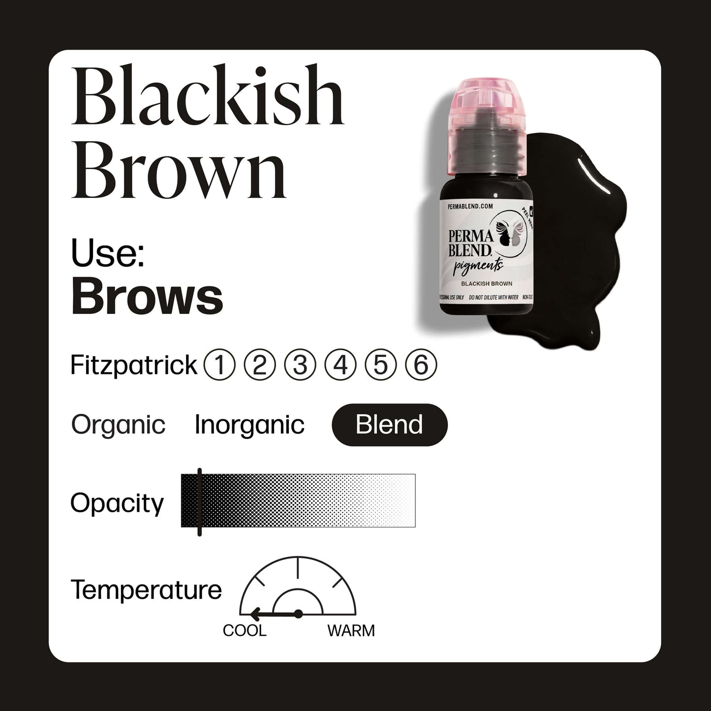 a bottle of blackish brown ink on a white background