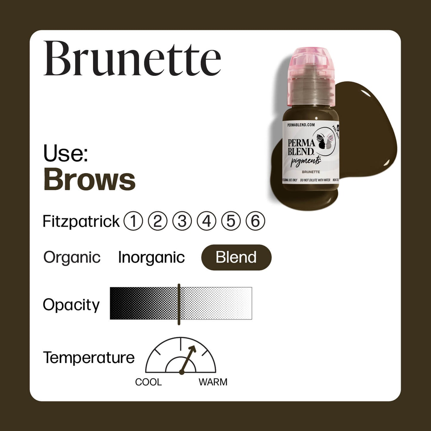 Image illustrating Permablend Brunette, a high-opacity brow pigment designed for lasting results.