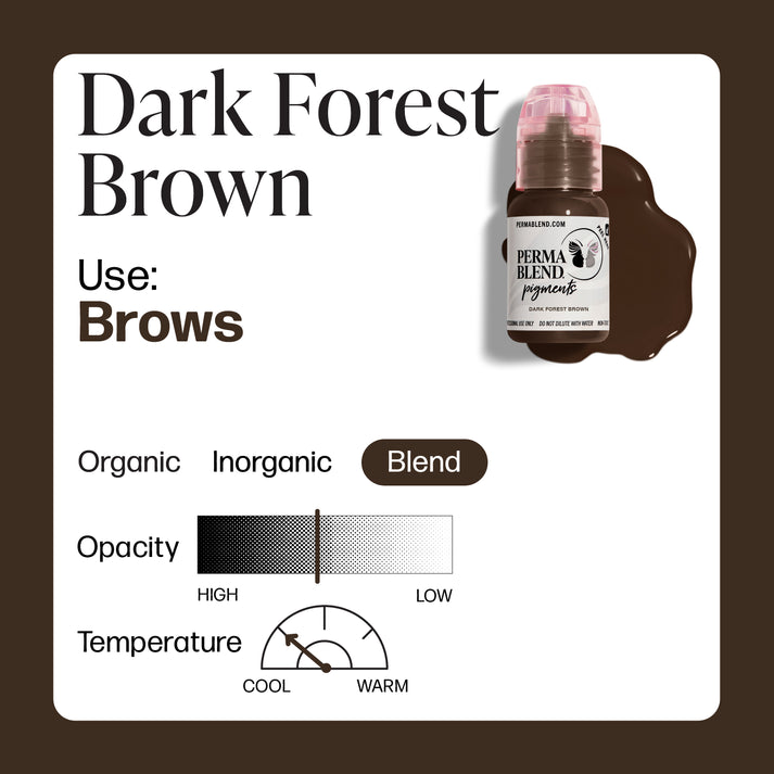 Swatch of Permablend Dark Forest Brown showing high opacity and the unique blend of high-quality pigments.