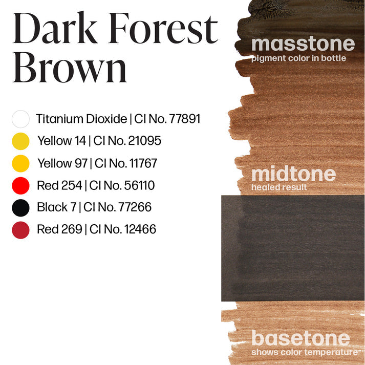 Stylish packaging of Permablend Dark Forest Brown, emphasizing its vegan and cruelty-free certification.