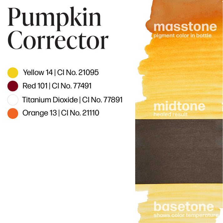 Permablend Pumpkin Corrector - A user applying the orange corrector, highlighting its application for concealing unwanted blue or purple tones in brows.