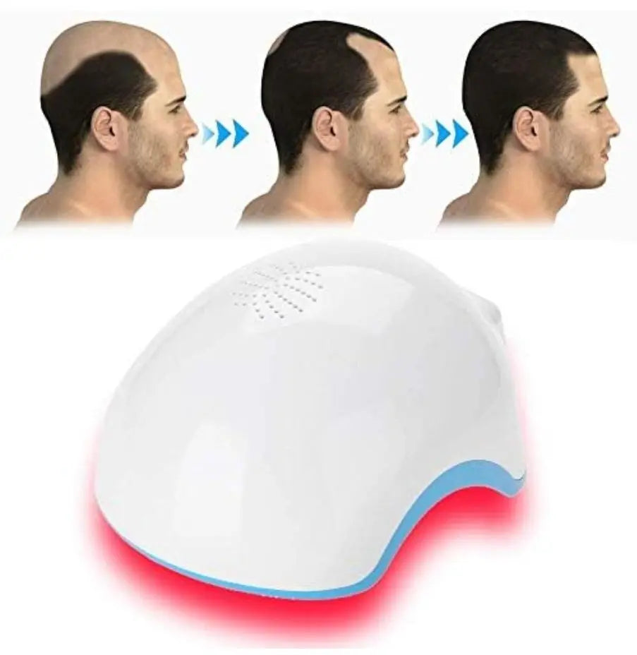 The SD Cosmetics Care Portable Laser Hair Growth Helmet showcasing its features and specifications, perfect for improving thinning hair.