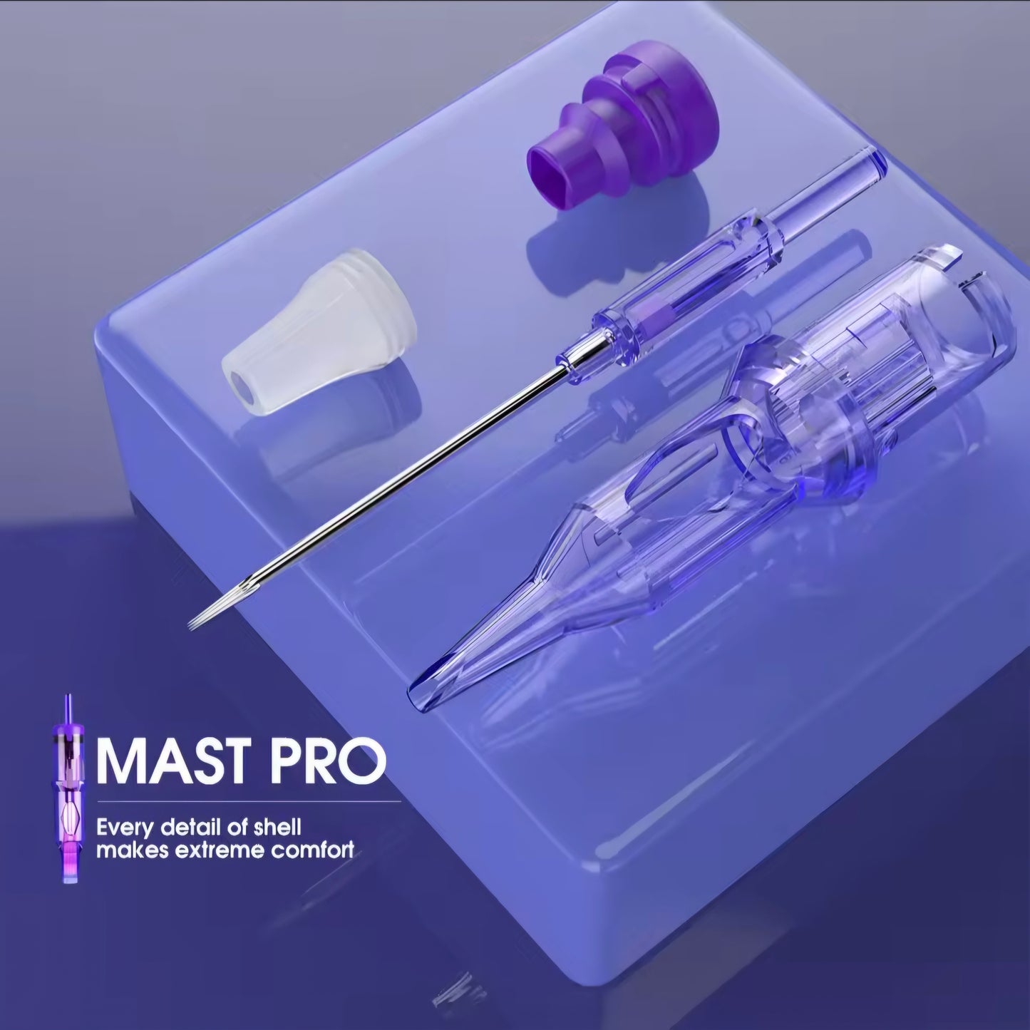 Mast Pro Professional Cartridges Tattoo Needles 3 Round Liner 0.25MM in a tattoo setup, demonstrating the efficiency of Mast Pro Smp Professional Cartridges.