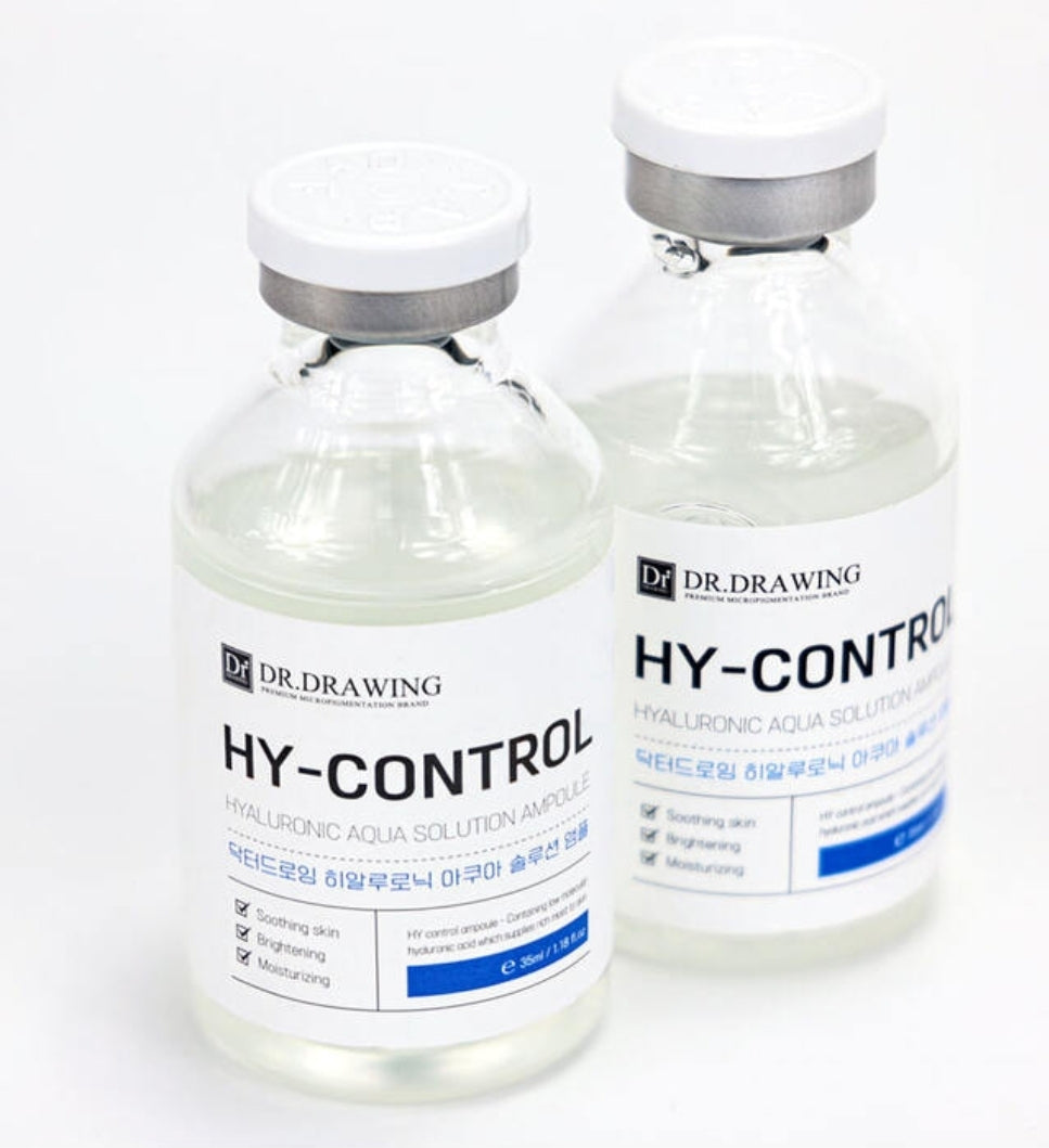 Before and after comparison using Dr. Drawing HY-Control Hyaluronic Aqua Solution Ampoule 35ml, highlighting its soothing effects.