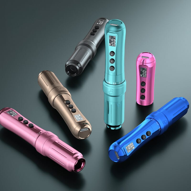 Full view of the Biomaser U1 Wireless PMU pen machine ready for professional use in permanent makeup.