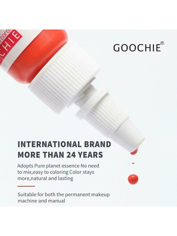 A detailed shot of the Goochie Permanent Micro-Pigment Eyebrow Enhancer, 15 ml (Black 220) nozzle, emphasizing its ease of use, from SD Cosmetics Care.