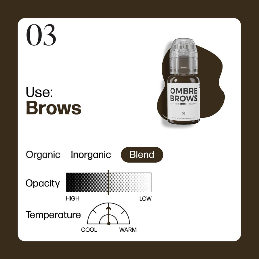 Compact display of the full Perma Blend Luxe PMU Ink - Paulina Osinkowska Ombre Brows Set with pigment stand.