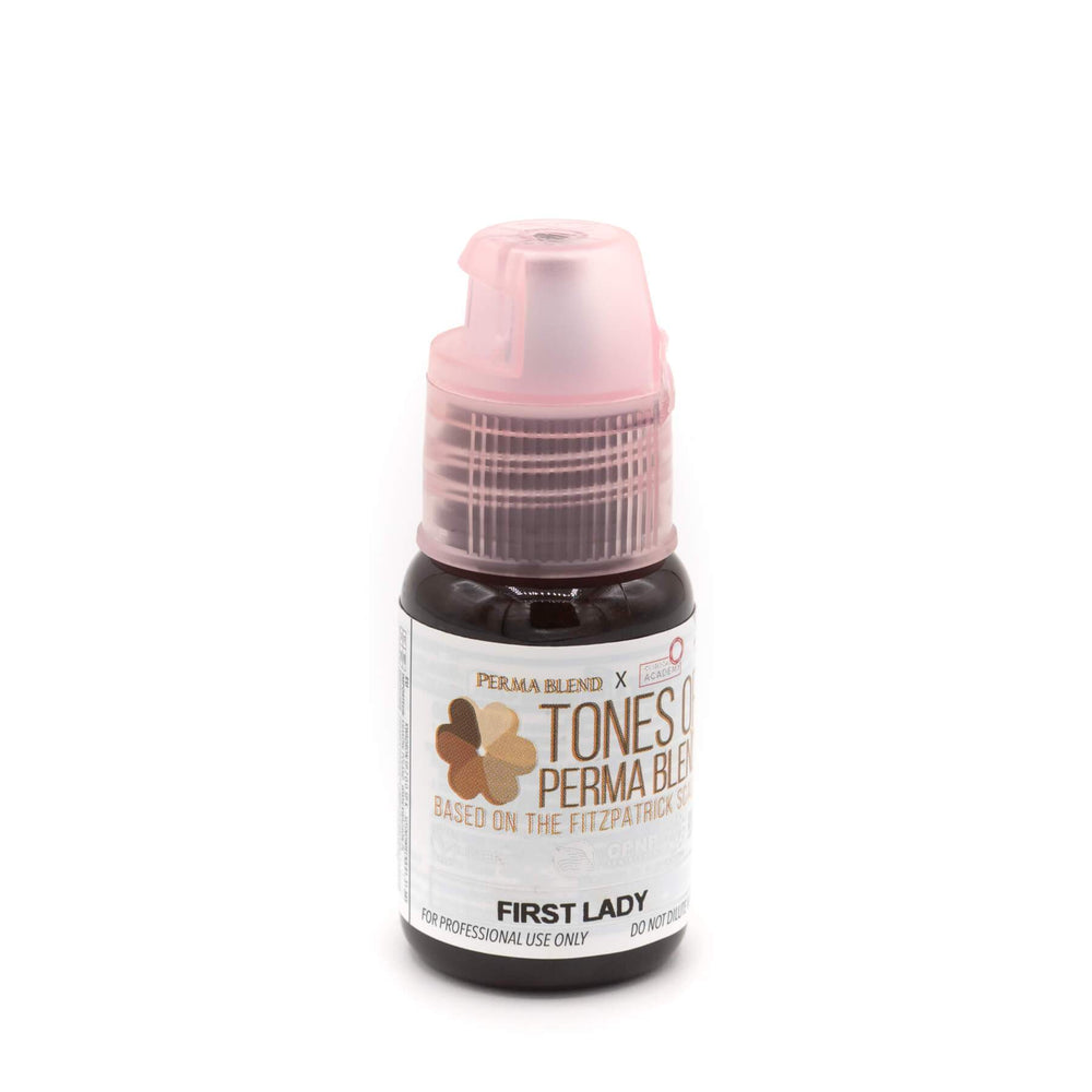 Permablend First Lady Fitz 5-6 Pigment 15ml bottle for permanent makeup eyebrows.
