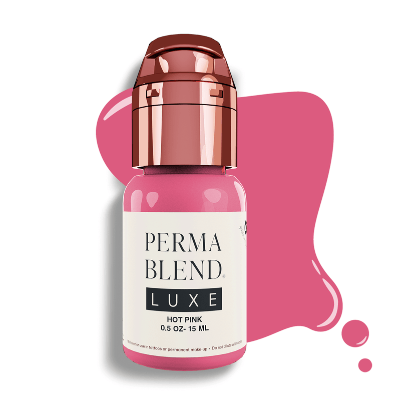 Permablend Luxe Hot Pink 15ml - High-quality permanent makeup lip pigment for vibrant lips.