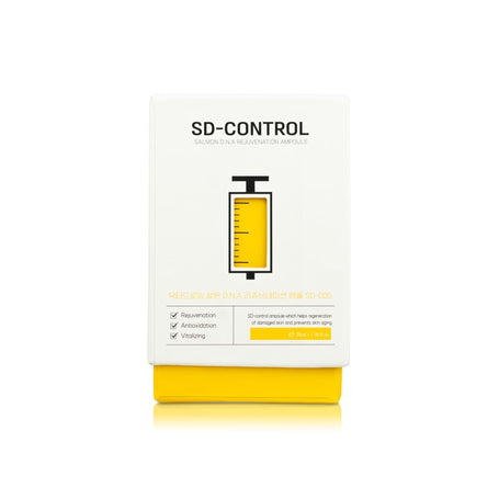 Dr. Drawing SD Control Salmon DNA Serum, highlighting key benefits like skin repair and hydration.