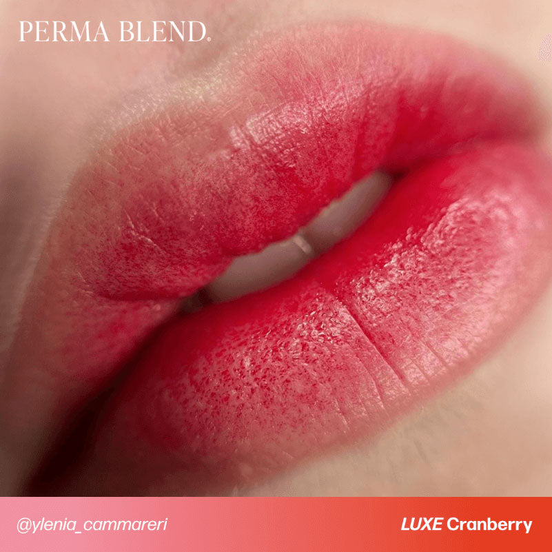 Permablend LUXE Cranberry 15ml pigment bottle against a stylish background, ideal for beauty enthusiasts.