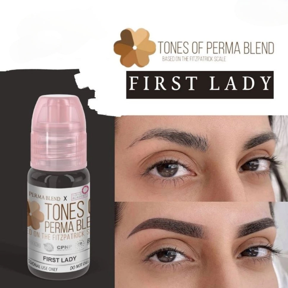 Close-up of Permablend First Lady pigment showcasing its rich dark brown color.