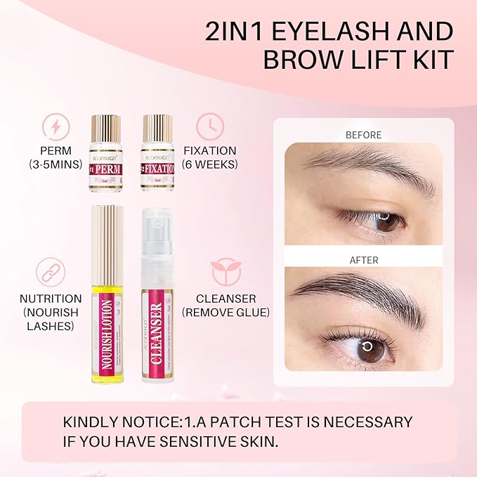 Another stunning result with the Lash And Brow Lift Kit shown in this close-up of perfectly shaped eyebrow hairs after using the eyebrow lamination kit, highlighting the benefits of home upgrades.