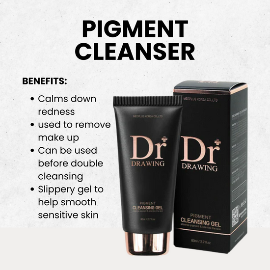 Close-up of Dr. Drawing Pigment Cleansing Gel showcasing the effective formula for removing pigments