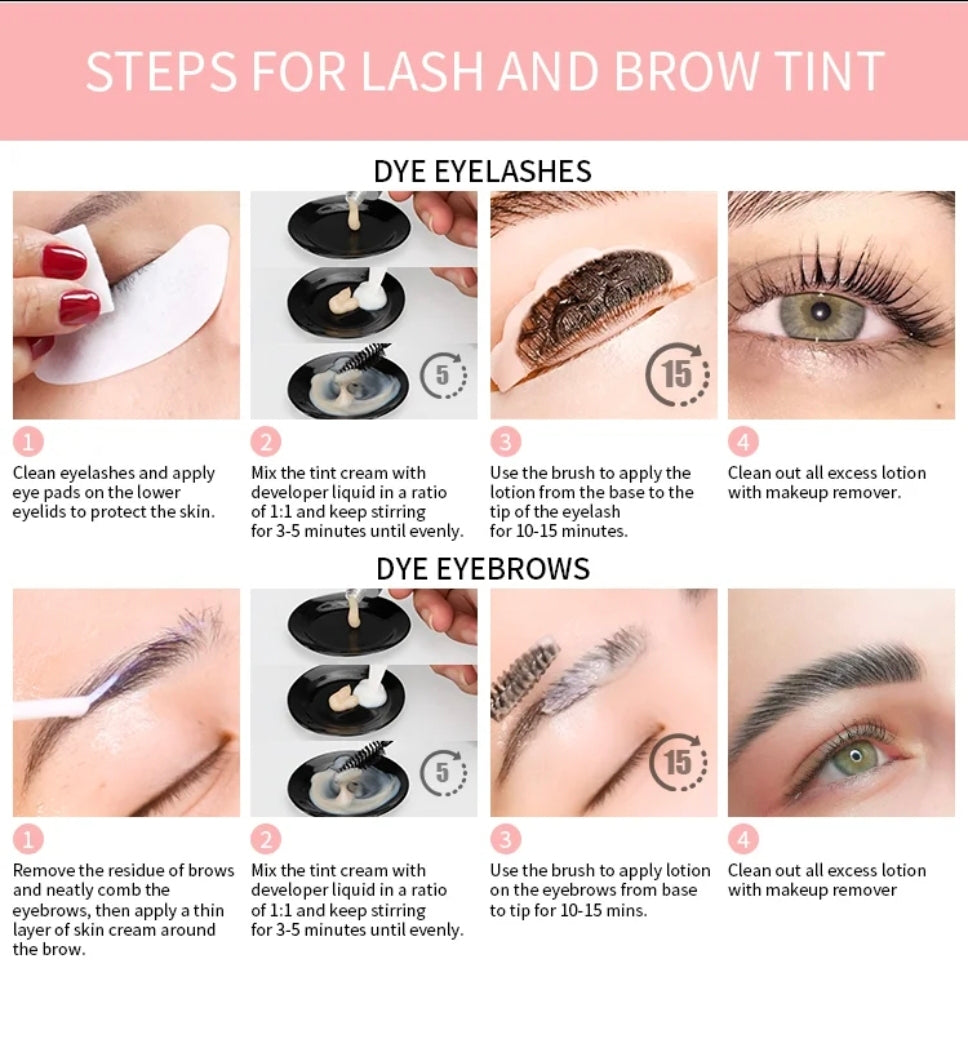 Step-by-step guide for using the ICONSIGN Lash Lift & Tint Kit - Black, providing clear instructions for a successful treatment with this complete Brow lifting and tinting kit.