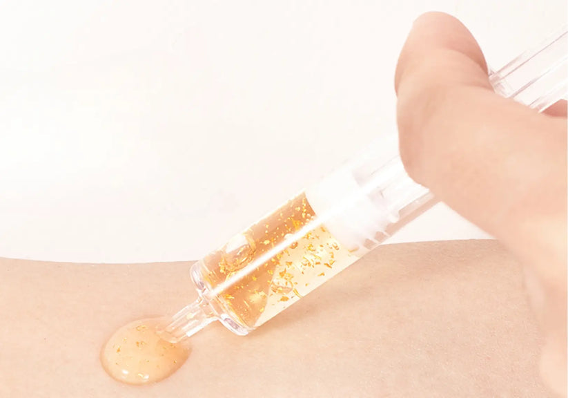 Application of Dr. Drawing SD Control Salmon DNA Serum on skin, demonstrating post-treatment care.