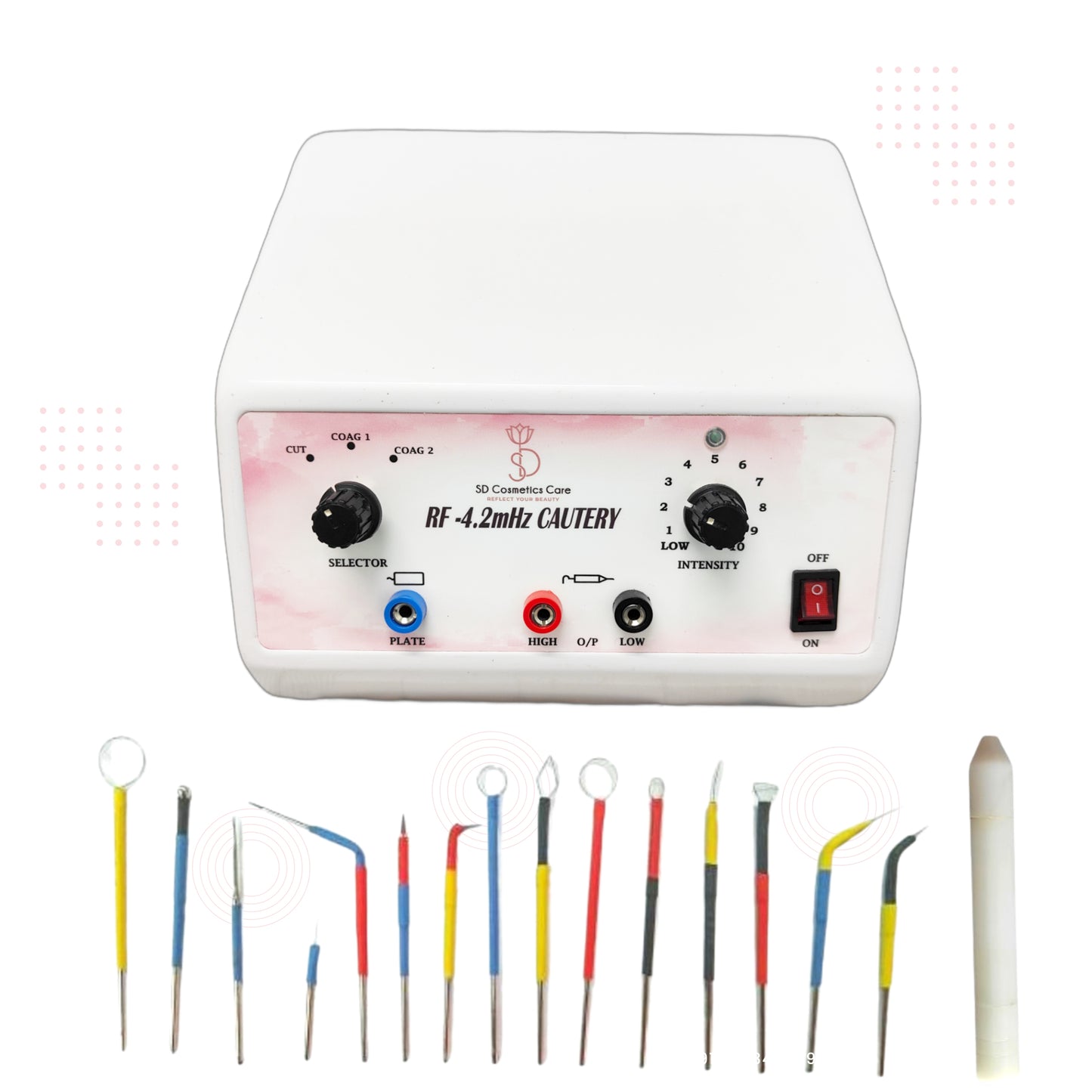 Image of SD Cosmetics Care RF Cautery for skin tags, moles and warts removal showcasing advanced radio surgery technology for effective skin treatment.