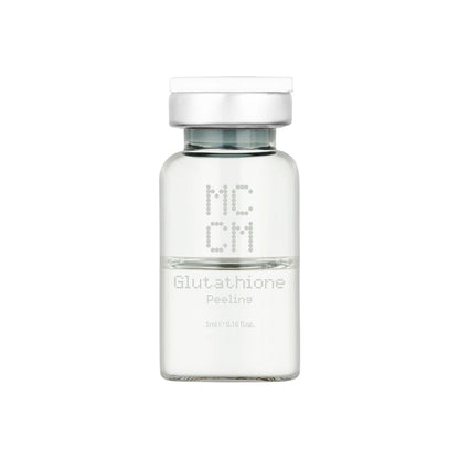a glass bottle with a white cap on it