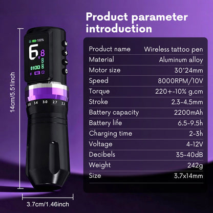 Much More Wireless Permanent Makeup Tattoo Pen Machine | Adjustable Stroke & Dual Modes - SD Cosmetics Care