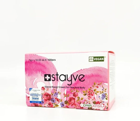 STAYVE Repair Cream 1gm x 100 Box for post procedure care including after mesotherapy, tattoo aftercare, lasers, microneedling, and chemical peels.