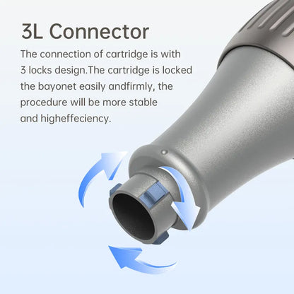 User happily using the Dr. Pen M8S Microneedling Pen at home, showcasing its ease of use for anti-aging skincare.