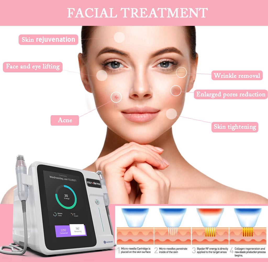 A detailed view of the Portable Micro Needling Radio Frequency Mnrf Machine's control panel for precise treatment adjustments.