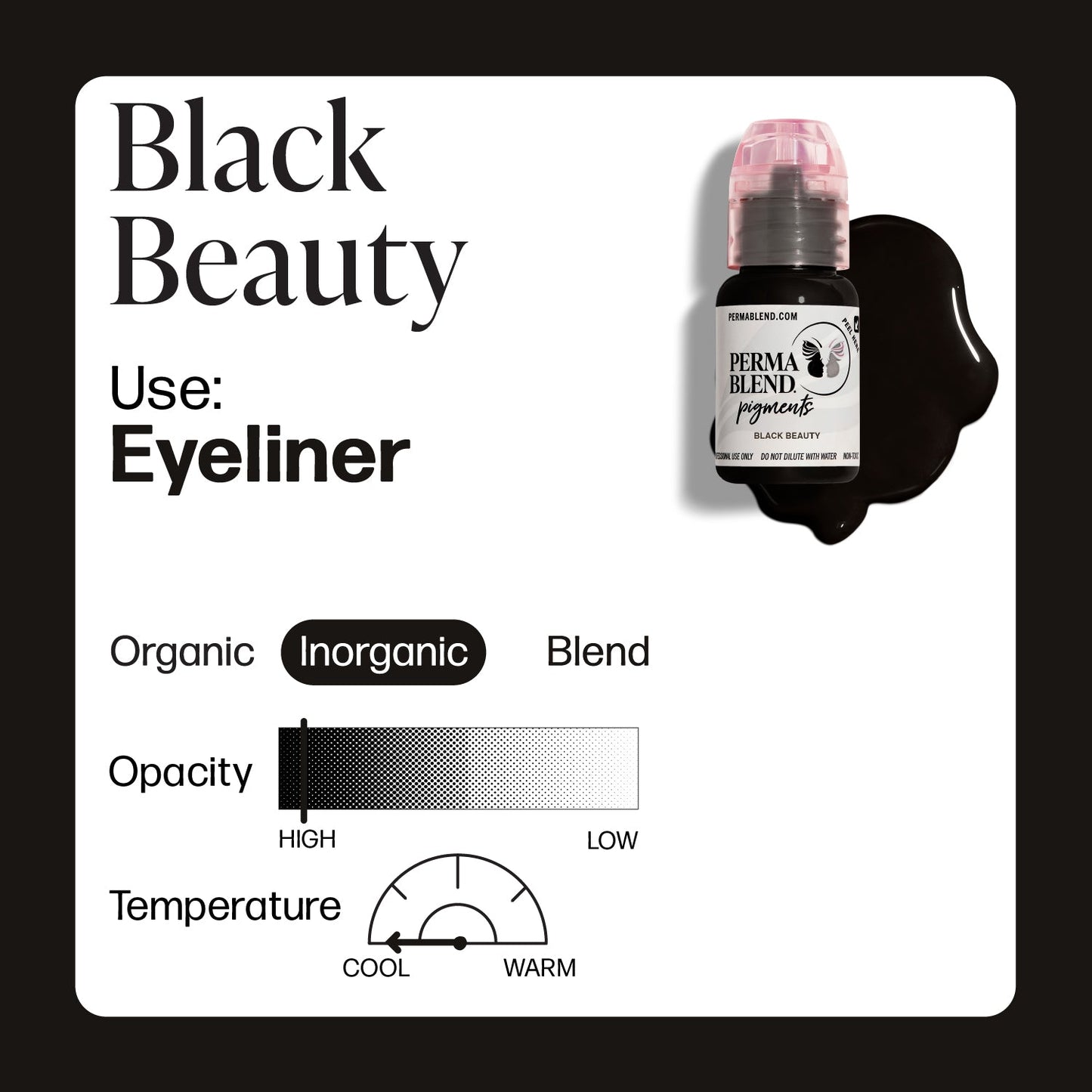Permablend Black Beauty 15ml - High Opacity Vegan Eyeliner Pigment for Custom Looks - SD Cosmetics Care