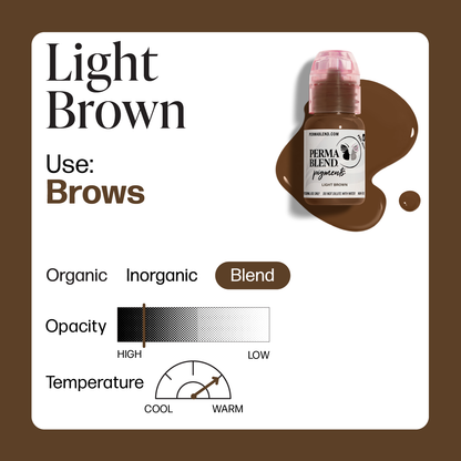 Permablend Light Brown Permanent Makeup Pigment, Artist-Grade PMU Ink For Brows - SD Cosmetics Care