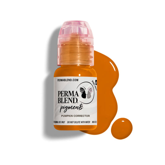 Permablend Pumpkin Corrector - A close-up view of the orange-yellow pigment designed for ultimate correction of purple and blue brows.