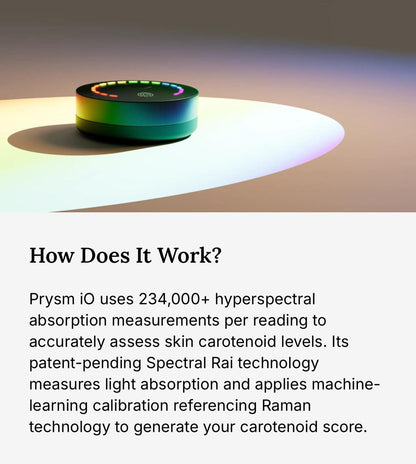 Prysm iO™ Carotenoid Level Scanner - Real-Time Antioxidant Insights for Healthy Aging - SD Cosmetics Care