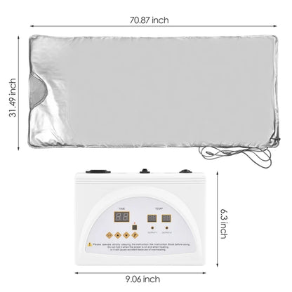 Weight Loss Thermal Sauna Blanket displayed with a safety alarm feature highlighted, ensuring safe use of the Heating Blanket.