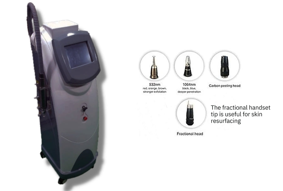 Picosecond laser Vertical Model showcasing advanced technology for effective tattoo removal and skin treatments, emphasizing its innovative features and high energy precise wavelengths.