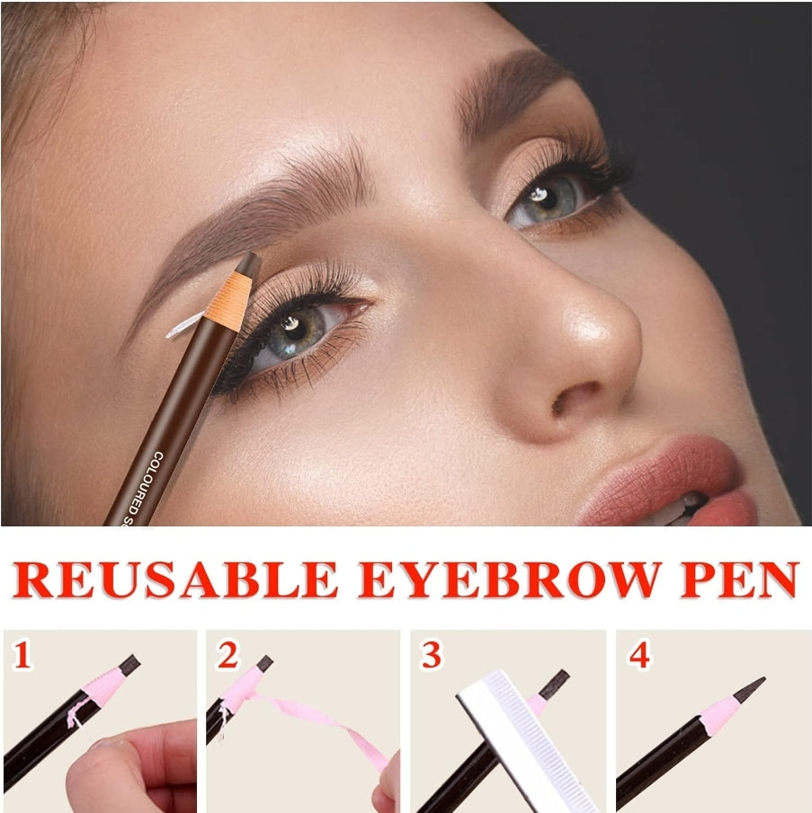 Stylish Waterproof Eyebrow Pencil showcasing its reusability feature without needing sharpening.