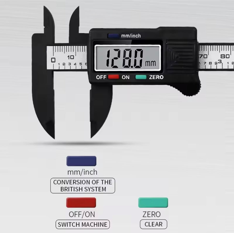 Digital Brow Measuring Tool showcasing digital display measuring 128.0 mm. Perfect for precision in eyebrow measurements.
