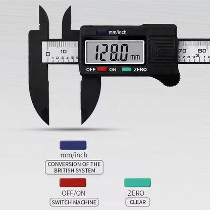 Digital Brow Measuring Tool showcasing digital display measuring 128.0 mm. Perfect for precision in eyebrow measurements.