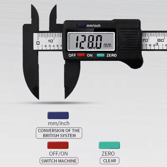 Digital Brow Measuring Tool showcasing digital display measuring 128.0 mm. Perfect for precision in eyebrow measurements.