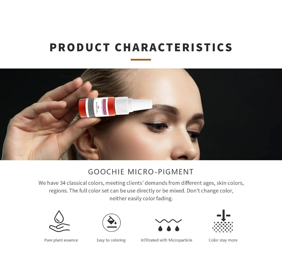 A person holding GOOCHIE Fuchsine 312 while showcasing its use for cosmetic application.