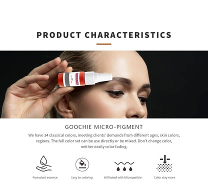 A person holding GOOCHIE Fuchsine 312 while showcasing its use for cosmetic application.