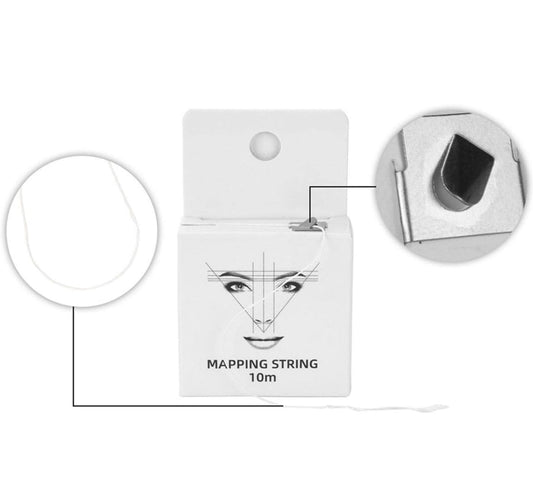 White Eyebrow Mapping String designed for precision in eyebrow and lips positioning, essential for permanent makeup artists.