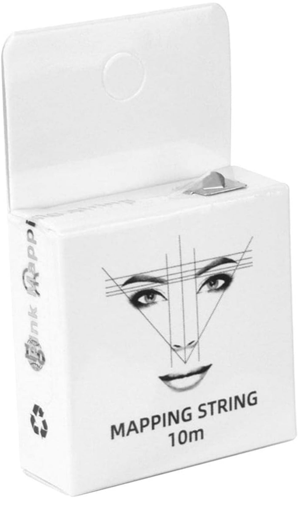Close-up of the White Eyebrow Mapping String showing its durable thread used for achieving symmetry in eyebrow designs.