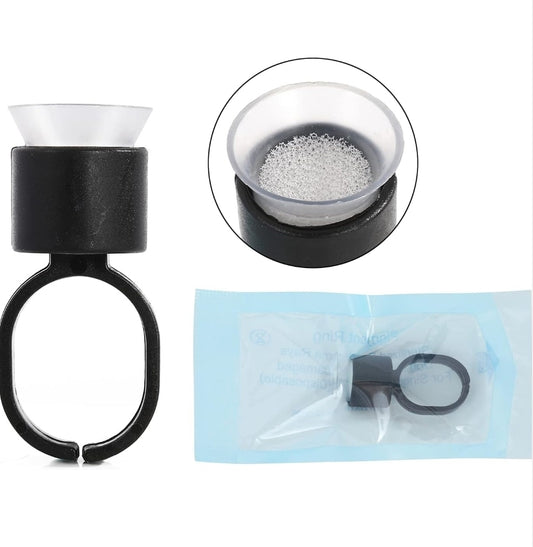 Tattoo Ink Ring Cups 10pcs with sponge inserts designed for microblading and permanent makeup, providing a sterile option for tattoo supplies.