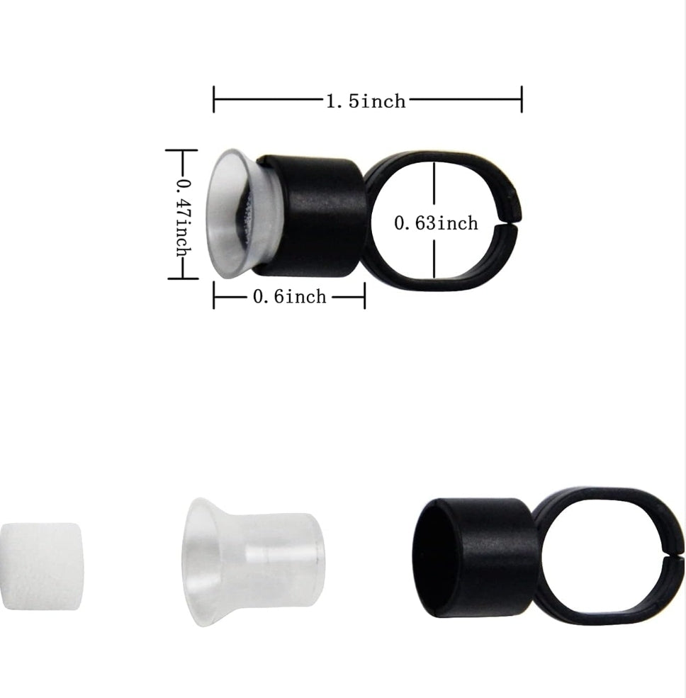 Tattoo Ink Ring Cups 10pcs displayed with sponges, a must-have for microblading supplies and permanent makeup applications.
