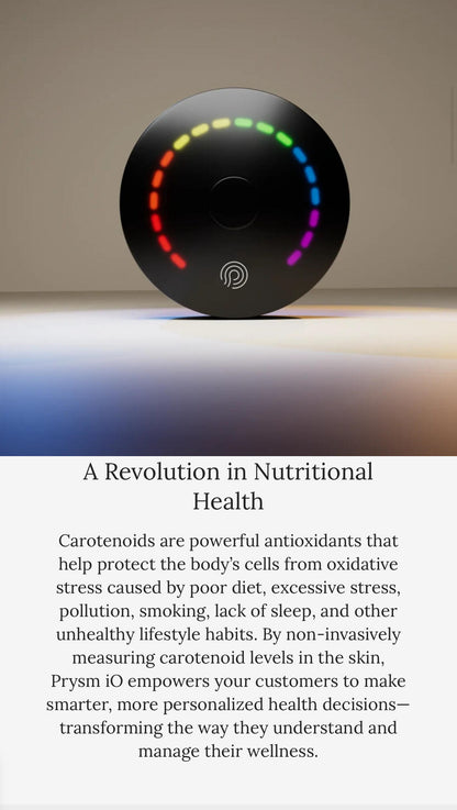 Prysm iO™ Carotenoid Level Scanner - Real-Time Antioxidant Insights for Healthy Aging - SD Cosmetics Care