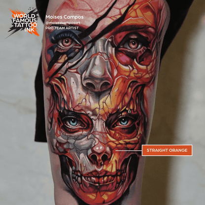 World Famous Straight Orange Tattoo Ink, Reliable Vibrant Orange, Vegan Friendly - SD Cosmetics Care