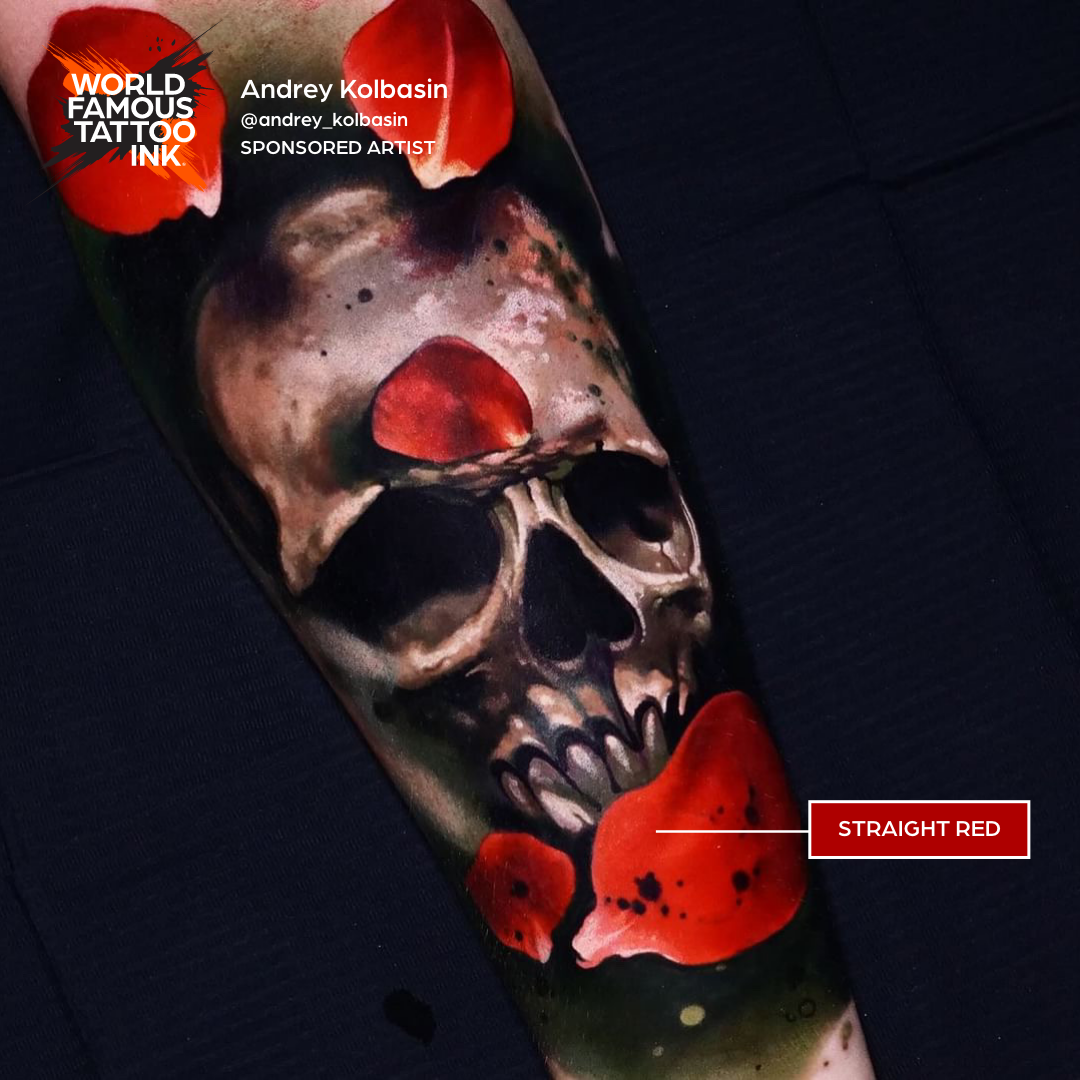 World Famous Ink Paul Rogers Red Tattoo Ink True Red Medium Opacity, Vegan, Zero Animal - SD Cosmetics Care