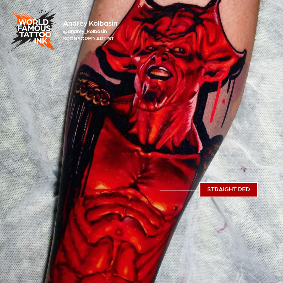 World Famous Ink Paul Rogers Red Tattoo Ink True Red Medium Opacity, Vegan, Zero Animal - SD Cosmetics Care