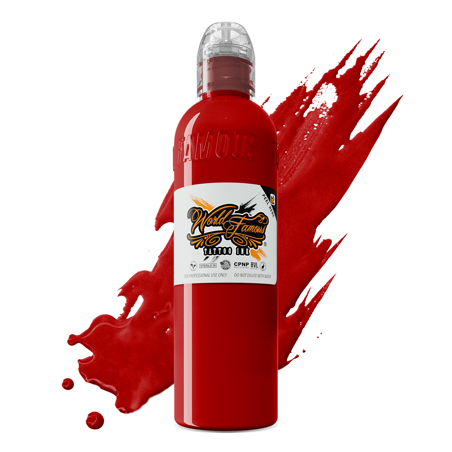 World Famous Ink Paul Rogers Red Tattoo Ink True Red Medium Opacity, Vegan, Zero Animal - SD Cosmetics Care