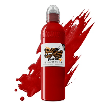 World Famous Ink Paul Rogers Red Tattoo Ink True Red Medium Opacity, Vegan, Zero Animal - SD Cosmetics Care